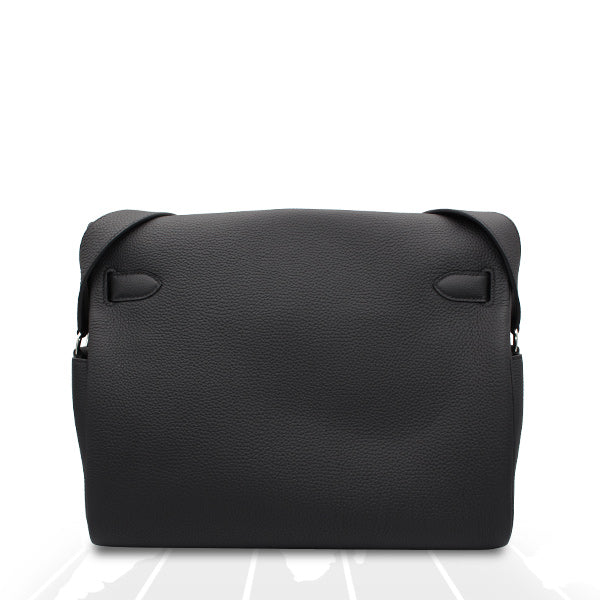Hermes Kelly Messenger GM Black (89) Togo Palladium Hardware - Image 5