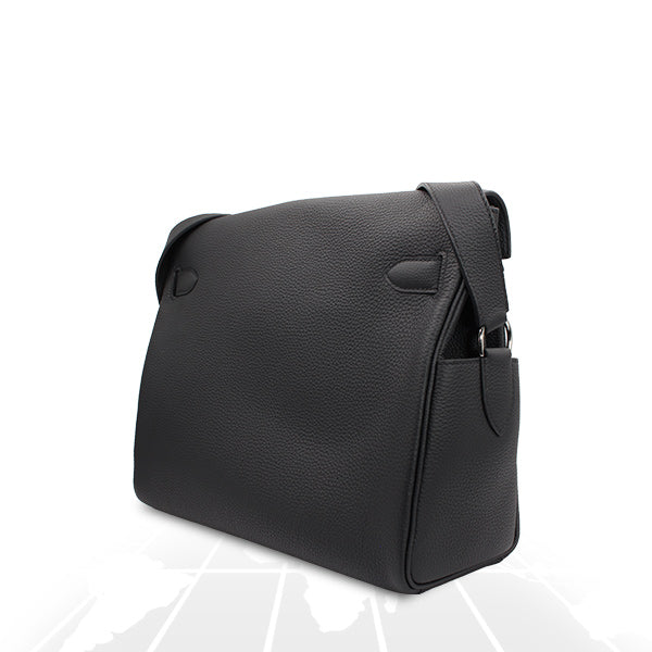 Hermes Kelly Messenger GM Black (89) Togo Palladium Hardware - Image 6